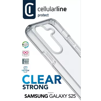Cellularline Clear Protect - capa rígida para Galaxy S25 com bordas de borracha