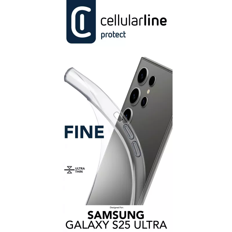 Cellularline Fine - Galaxy S25 Ultra, capa, Samsung, Galaxy S25 Ultra, 17.3 cm (6.8 polegadas), transparente