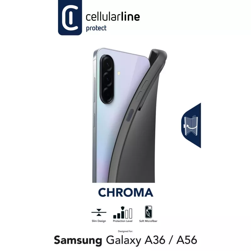 Cellularline Chroma – capa de borracha macia colorida para Galaxy A36/A56