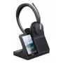 Headset duplo Yealink WH64 — Com fios e sem fios Bluetooth, Supra-aural, arco de cabeça, alcance de 50 m, preto