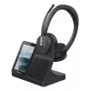 Headset duplo Yealink WH64 — Com fios e sem fios Bluetooth, Supra-aural, arco de cabeça, alcance de 50 m, preto