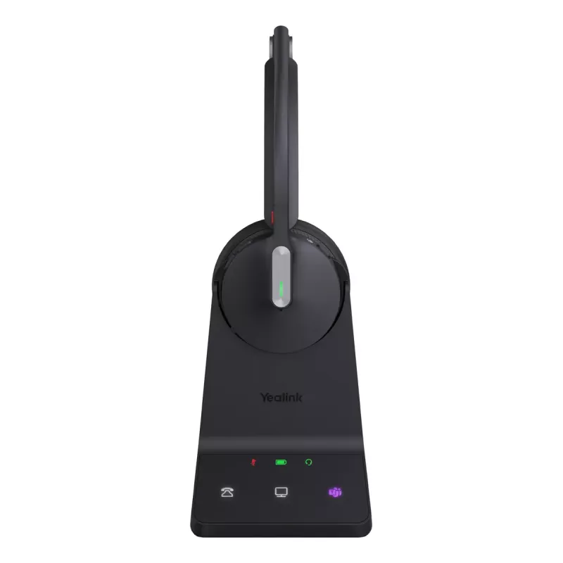 Headset mono sem fios Yealink WH64 Teams — Bluetooth, Supra-aural, 20–20000 Hz, alcance de 150 m, preto