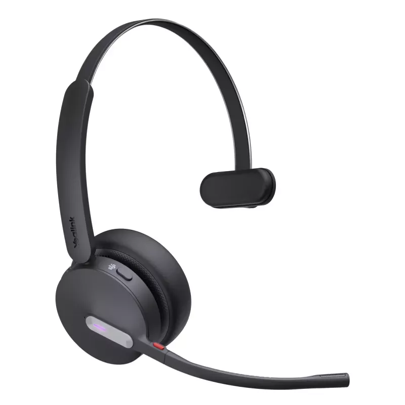 Headset mono sem fios Yealink WH64 Teams — Bluetooth, Supra-aural, 20–20000 Hz, alcance de 150 m, preto