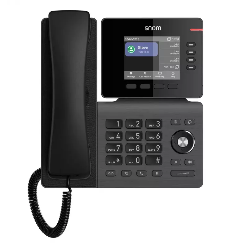 Telefone IP Snom D810W — Ecrã IPS de 3,36 polegadas, Gigabit Ethernet, WLAN (802.11a/b/g/n/ac), PoE, preto