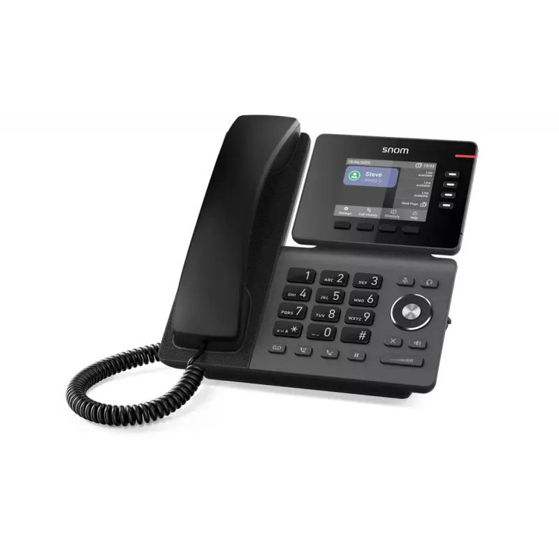 Telefone IP Snom D810W — Ecrã IPS de 3,36 polegadas, Gigabit Ethernet, WLAN (802.11a/b/g/n/ac), PoE, preto