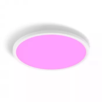Lâmpada de teto Philips Hue Devote fina Lâmpada de teto M, redonda LED 23W, branca, Ø42,1 cm, local de utilização universal