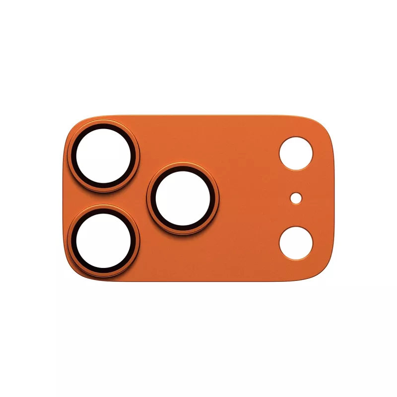 Proteção de câmara PanzerGlass Fender para iPhone 17 Pro — silicone, Cosmic Orange, resistente a riscos e choques