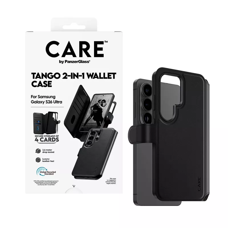 Capa de carteira 2-em-1 PanzerGlass CARE™ by ® Tango com Qi Samsung Galaxy S26 Ultra