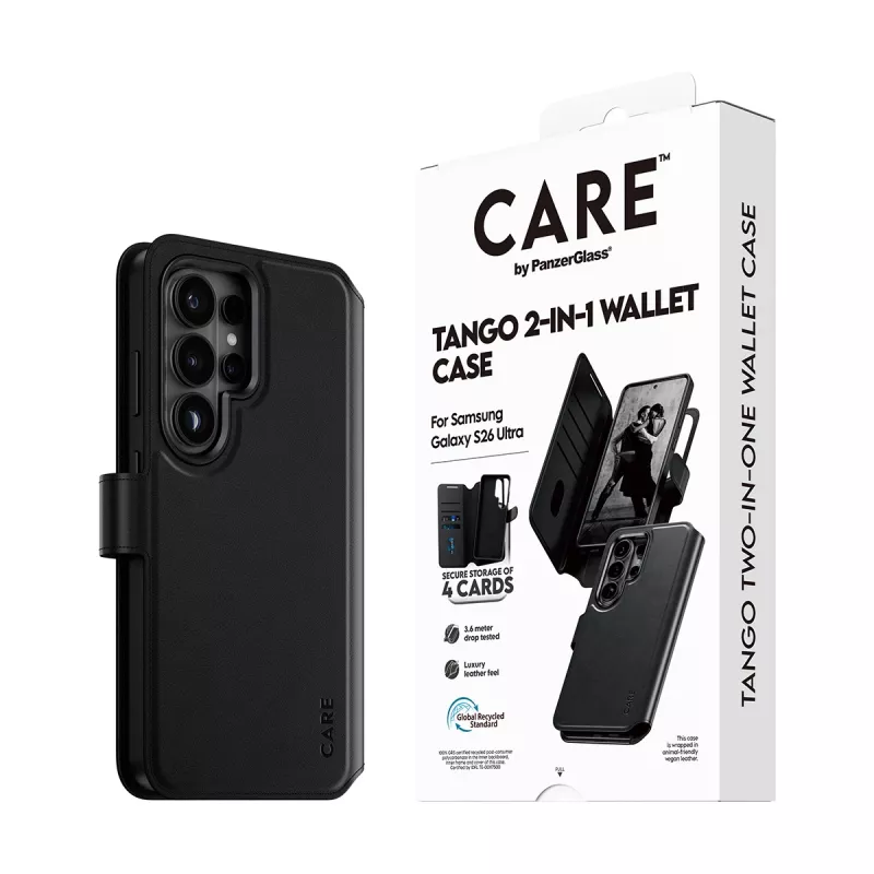 Capa de carteira 2-em-1 PanzerGlass CARE™ by ® Tango com Qi Samsung Galaxy S26 Ultra
