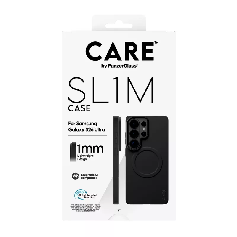 Capa de proteção PanzerGlass CARE SL1M para Samsung Galaxy S26 Ultra, preta