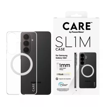 PanzerGlass CARE™ SL1M Capa de proteção transparente com Qi para Samsung Galaxy S26+ (6,7 polegadas)