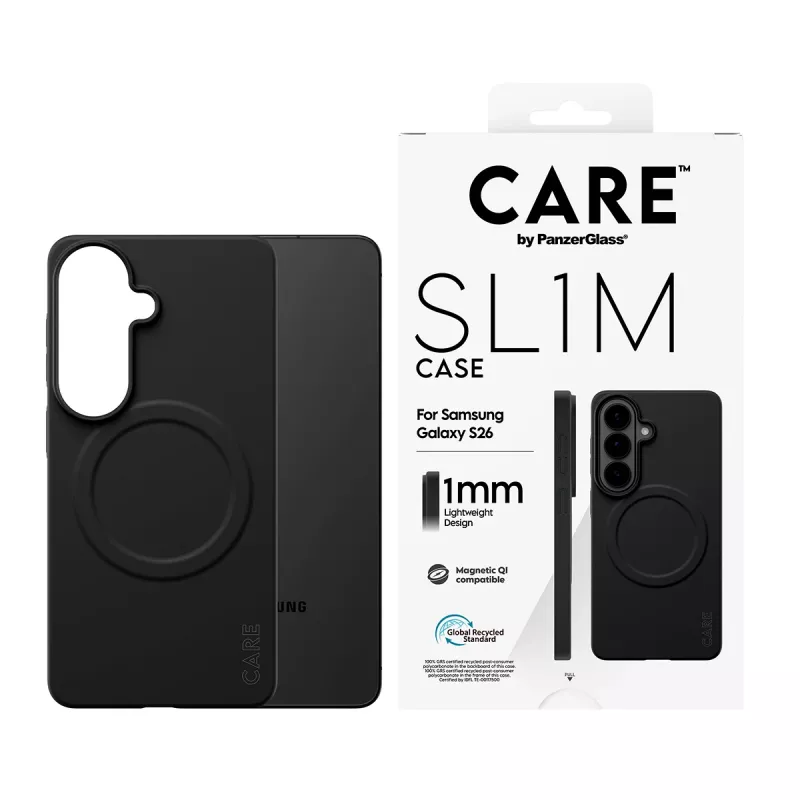 Capa de proteção PanzerGlass CARE SL1M para Samsung Galaxy S26, preta