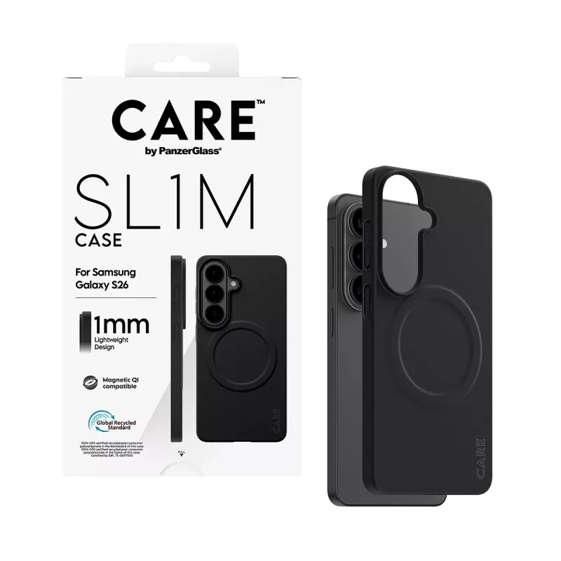 Capa de proteção PanzerGlass CARE SL1M para Samsung Galaxy S26, preta