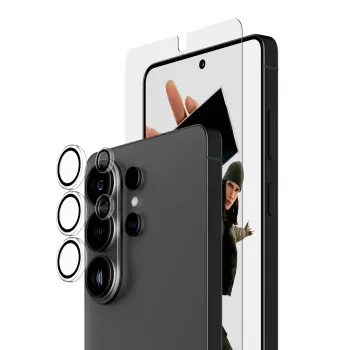 Conjunto de proteção de ecrã PanzerGlass Hoops 2-in-1 para Samsung Galaxy S26 Ultra — vidro temperado + PET, transparente, Ultra-Wide Fit