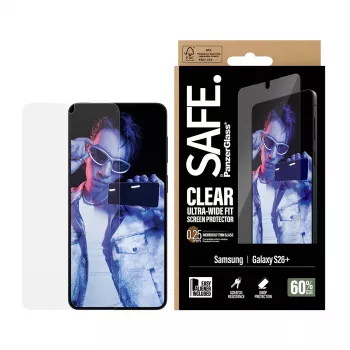 PanzerGlass SAFE. by ® Película de proteção de ecrã Samsung New Galaxy S 2026 Plus | Ultra-Wide Fit com EasyAligner
