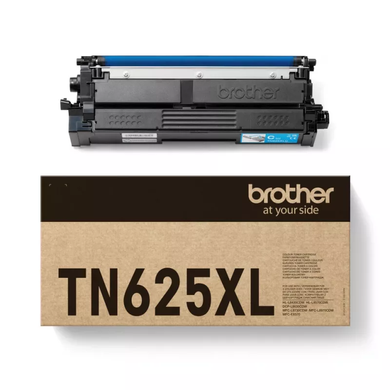 Tinteiro de toner Brother TN-625XLC original ciano, rendimento 4500 páginas, 1 unid.