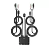 Comutador KVM Lindy 2 portas HDMI 18G, USB Type-C, USB 2.0 e áudio com cabos