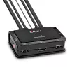 Lindy Switch KVM de 2 portas, HDMI 4K60, USB 2.0 e áudio, cabo, preto