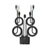 Lindy Switch KVM de 2 portas, HDMI 4K60, USB 2.0 e áudio, cabo, preto