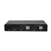 Comutador KVM Lindy 2 portas HDMI 4K60, USB 2.0 e áudio, 4096 x 2160 píxeis, 4K Ultra HD, preto