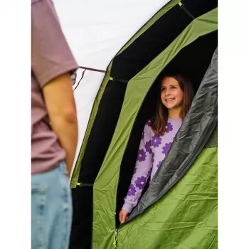 Tenda COLEMAN Rocky Mountain 5 BlackOut verde/cinzento — modelo 2025, tenda de túnel familiar para 5 pessoas