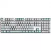 Conjunto de teclas HYTE Firefly — esquema de cores branco/turquesa para teclados mecânicos