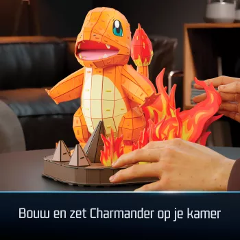 4D Build, conjunto de modelo 3D Pokémon Charmander, figura Pokémon, Kanto First Partner Collection, decoração de secretária, 241 peças, a partir dos 12 anos