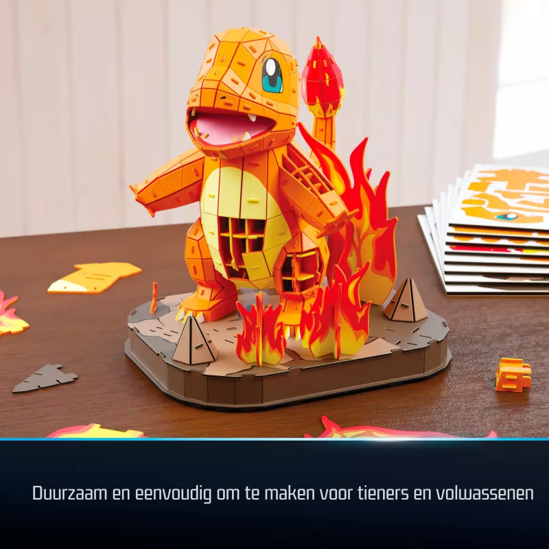 4D Build, conjunto de modelo 3D Pokémon Charmander, figura Pokémon, Kanto First Partner Collection, decoração de secretária, 241 peças, a partir dos 12 anos