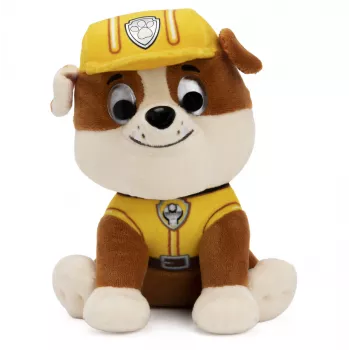 PAW Patrol GUND peluche oficial Rubble com uniforme característico de trabalhador da construção, peluche para crianças a partir de 1 ano, 15 cm