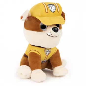 PAW Patrol GUND peluche oficial Rubble com uniforme característico de trabalhador da construção, peluche para crianças a partir de 1 ano, 15 cm