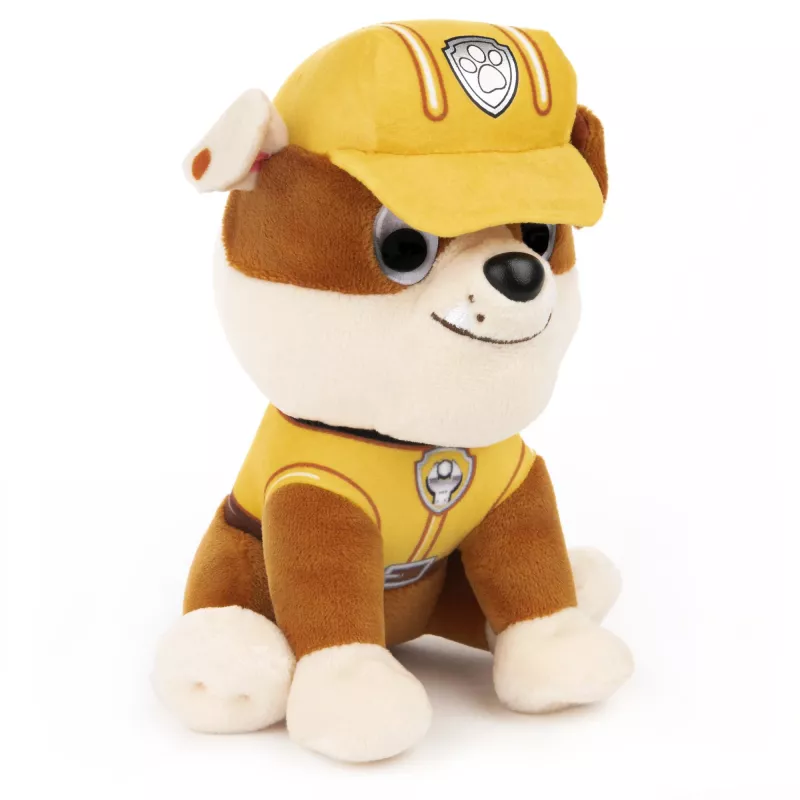 PAW Patrol GUND peluche oficial Rubble com uniforme característico de trabalhador da construção, peluche para crianças a partir de 1 ano, 15 cm