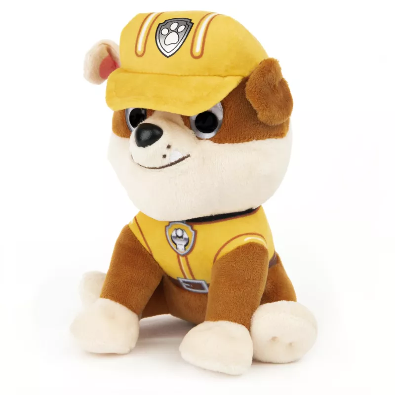 PAW Patrol GUND peluche oficial Rubble com uniforme característico de trabalhador da construção, peluche para crianças a partir de 1 ano, 15 cm