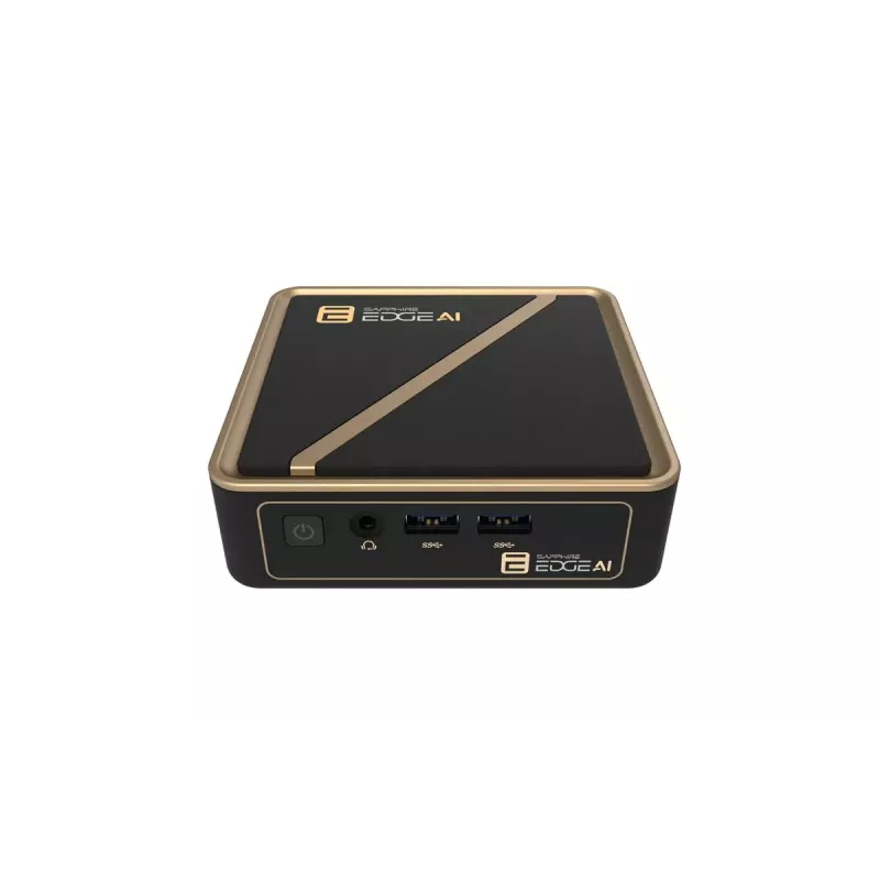 Barebone mini-PC Sapphire EDGE AI 340 com suporte para memória DDR5 e saída HDMI