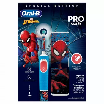 Oral-B Vitality Pro Kids Spiderman escova de dentes elétrica para crianças Azul, Vermelho