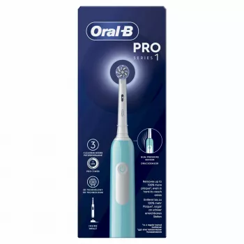 Oral-B Pro 1 Sensitive Clean Escova de dentes elétrica para adultos, rotativa-oscilante, azul