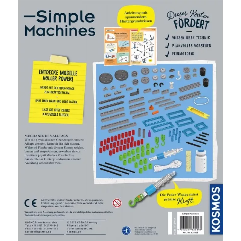Kosmos Simple Machines, caixa de experiências, Física, 8 ano(s), Multicolor