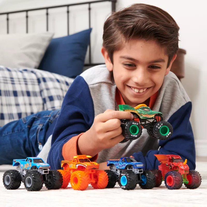 Monster Jam, camiões monstro oficiais Batman vs. Megalodon em metal fundido, escala 1:64, brinquedo para rapazes a partir dos 3 anos
