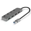 Hub USB 3.0 Lindy 4 portas com interruptores on/off