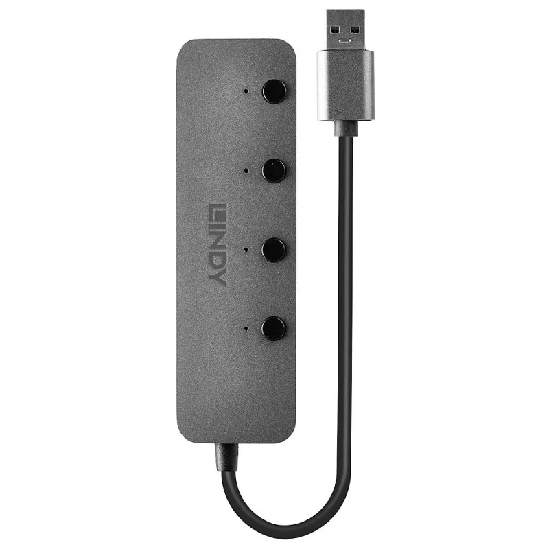 Hub USB 3.0 Lindy 4 portas com interruptores on/off