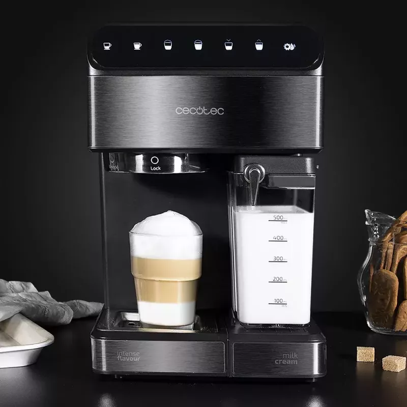 Máquina de café expresso CECOTEC Power Instant-ccino 20 Touch – automática, depósito de água de 1,4 L, 2 chávenas, 1350 W