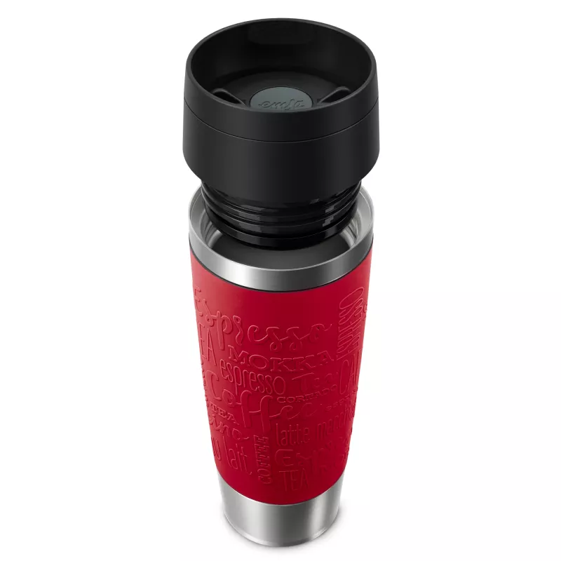 Caneca de viagem EMSA Travel Mug Classic N2022200 500 ml preto, vermelho, aço inoxidável aço inoxidável