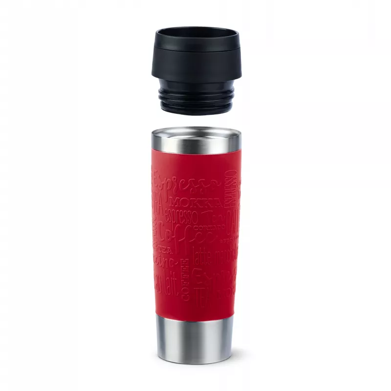 Caneca de viagem EMSA Travel Mug Classic N2022200 500 ml preto, vermelho, aço inoxidável aço inoxidável