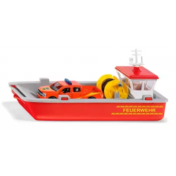 Siku barco de trabalho dos bombeiros modelo de barco de bombeiros pré-montado 1:50