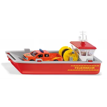 Siku barco de trabalho dos bombeiros modelo de barco de bombeiros pré-montado 1:50