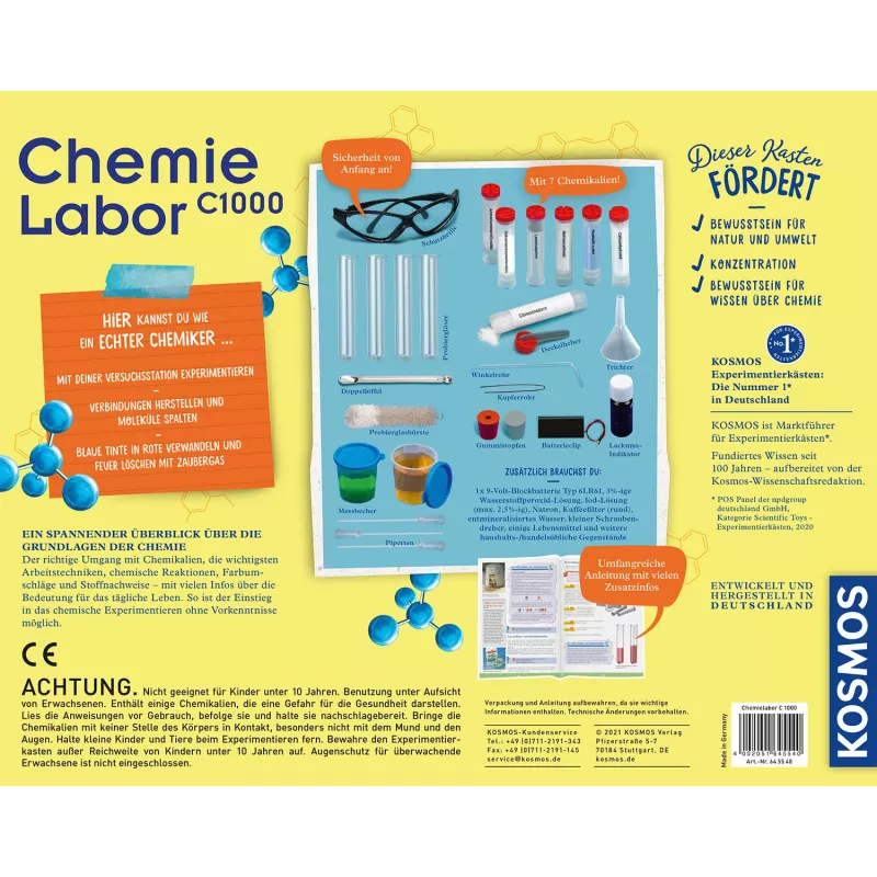 Kosmos Chemielabor C1000, kit de experiências, química, 10 ano(s)