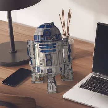 4D Build, Star Wars R2-D2 kit de montagem em cartão 201 peças | decoração de secretária Star Wars | brinquedo de construção | kits de montagem 3D para adultos e jovens a partir dos 12 anos