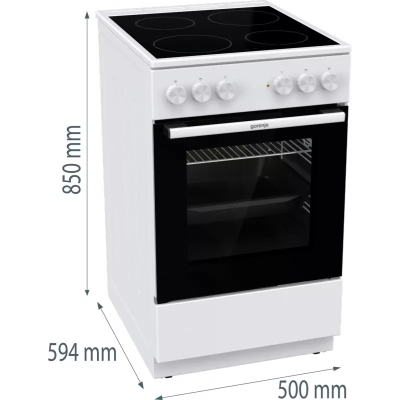 Gorenje GEC5A21WG Fogão independente elétrico placa vitrocerâmica branco