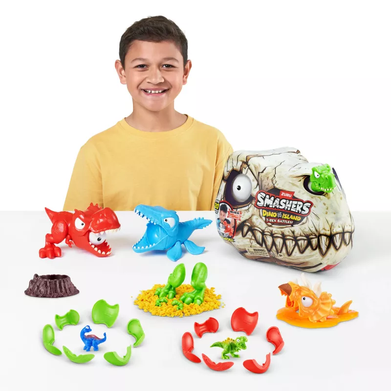 Figura de brinquedo Zuru Smashers T‑Rex Battles – figura de ação colecionável de dinossauro, modelos sortidos