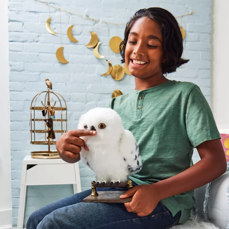 Wizarding World Harry Potter, Hedwig Encantadora coruja interativa com mais de 15 sons e movimentos e envelope de Hogwarts, brinquedo para crianças a partir dos 5 anos