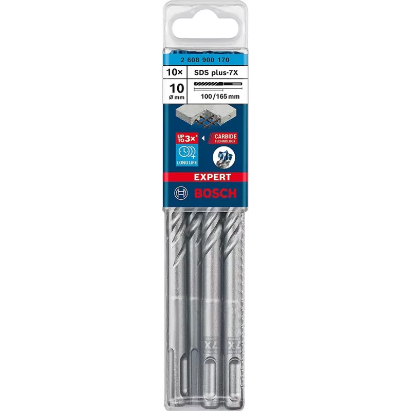 Bosch Expert SDS-plus-7X Broca para martelo 5 mm x 165 mm, 10 pcs. (2608900158)